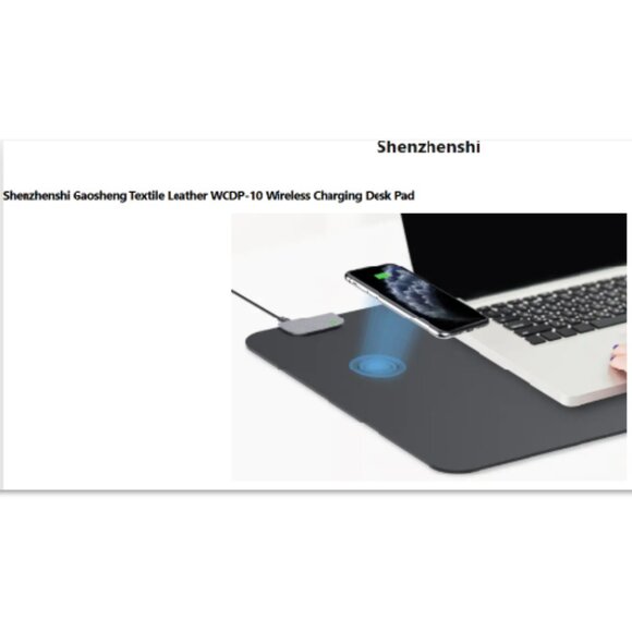 NIB Shenzhenshi Gaosheng WCDP-10 Wireless Charging Desk Pad 15W Max – Black - Picture 3 of 10